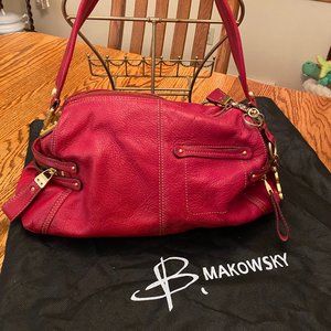 B.MAKOWSKY, BUTTERY SOFT RED LEATHER BAG